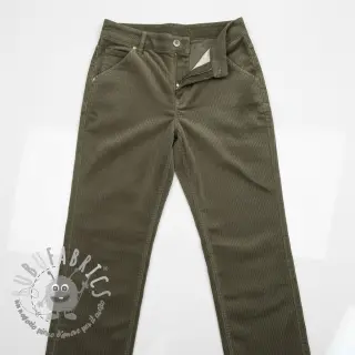 Velluto a coste 6W WASHED STRETCH camo green
