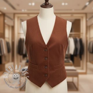 Velluto a coste 6W WASHED STRETCH nutbrown