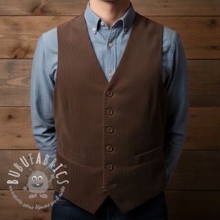 Velluto a coste 6W WASHED STRETCH dark brown