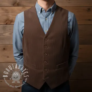Velluto a coste 6W WASHED STRETCH dark brown