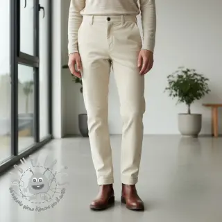 Velluto a coste 6W WASHED STRETCH off white