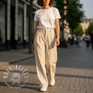 Velluto a coste 6W WASHED STRETCH off white