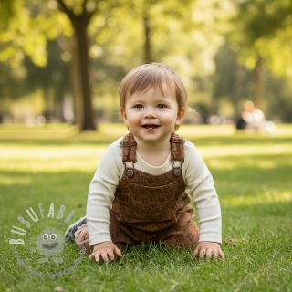 Velluto a coste STRETCH Little dino taupe