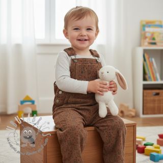 Velluto a coste STRETCH Little foxes taupe