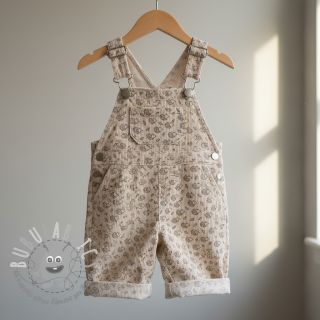 Velluto a coste STRETCH Little hedgehog light sand