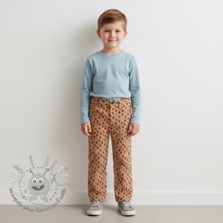 Velluto a coste STRETCH Little strawberries sand