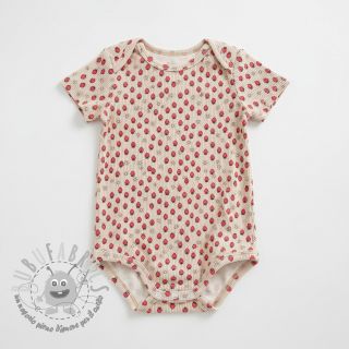 Velluto a coste STRETCH Little strawberries light sand