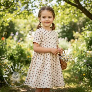 Velluto a coste STRETCH Little cherry light sand