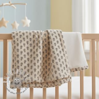 Velluto a coste STRETCH Little flower light sand