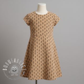 Velluto a coste STRETCH Little flower sand