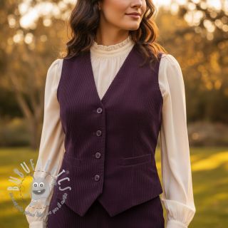 Velluto a coste aubergine