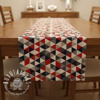 Tessuto decorativo Linenlook Big triangle red
