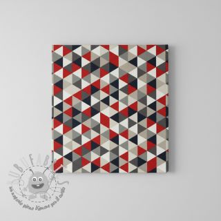 Tessuto decorativo Linenlook Big triangle red