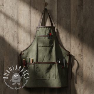 Tessuto CANVAS STONEWASHED army green