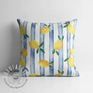 Tessuto decorativo Lemons blue digital print