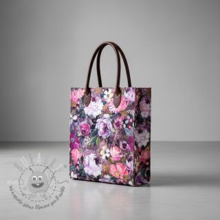 Tessuto decorativo Oil painting flowers mauve digital print