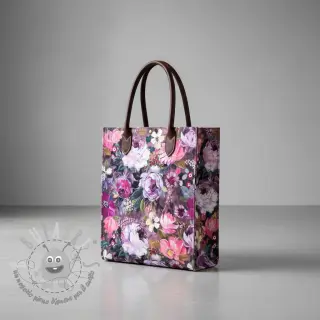 Tessuto decorativo Oil painting flowers mauve digital print