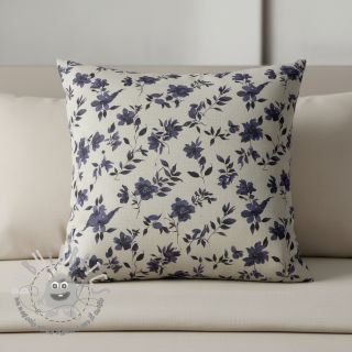 Tessuto decorativo Linenlook Night flowers digital print