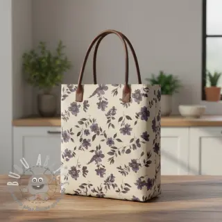 Tessuto decorativo Linenlook Night flowers digital print