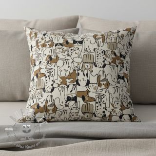 Tessuto decorativo Linenlook Dogs natural