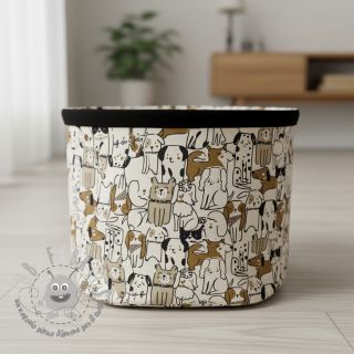 Tessuto decorativo Linenlook Dogs natural