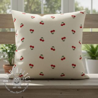 Tessuto decorativo Linenlook Cherries natural