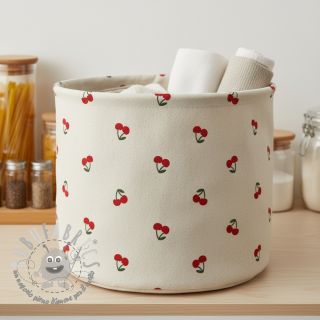 Tessuto decorativo Linenlook Cherries natural