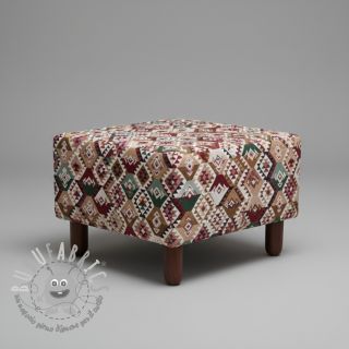 Tessuto decorativo jacquard Kilim fuchsia vert
