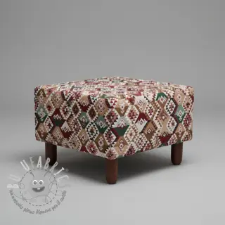 Tessuto decorativo jacquard Kilim fuchsia vert