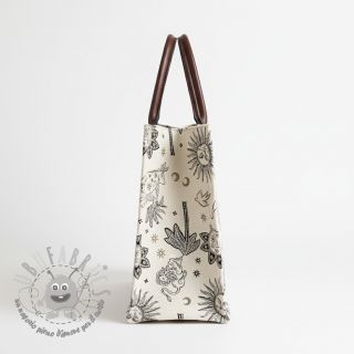 Tessuto decorativo jacquard Pygmalion ecru noir