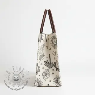 Tessuto decorativo jacquard Pygmalion ecru noir