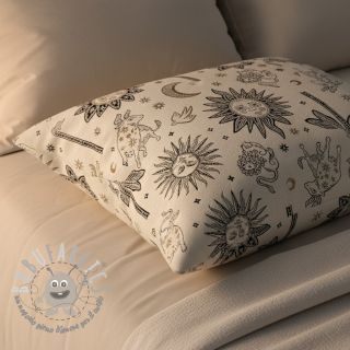 Tessuto decorativo jacquard Pygmalion ecru noir