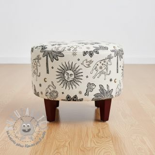 Tessuto decorativo jacquard Pygmalion ecru noir
