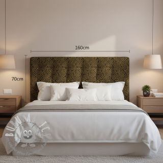 Tessuto decorativo jacquard Mesopotamie noir jaune