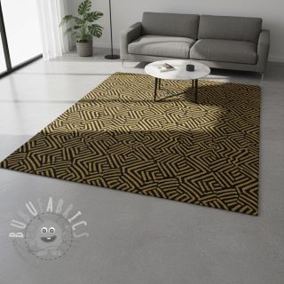 Tessuto decorativo jacquard Mesopotamie noir jaune