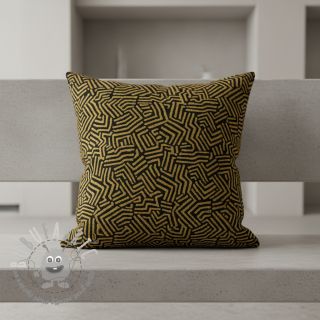 Tessuto decorativo jacquard Mesopotamie noir jaune