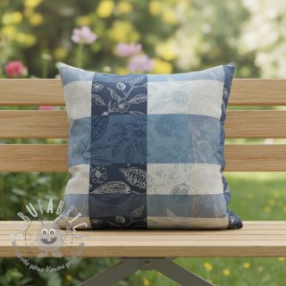 Tessuto decorativo FRENCH TABLE CLOTH JACQUARD Cabosse allover indigo