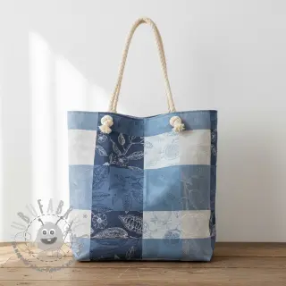 Tessuto decorativo FRENCH TABLE CLOTH JACQUARD Cabosse allover indigo