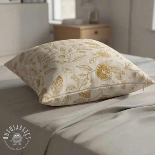 Tessuto decorativo RUSTIC VINTAGE PRINT Granata peanut