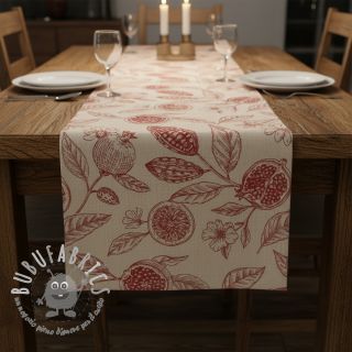 Tessuto decorativo RUSTIC VINTAGE PRINT Granata groseille