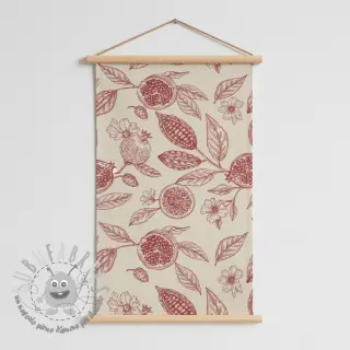 Tessuto decorativo RUSTIC VINTAGE PRINT Granata groseille