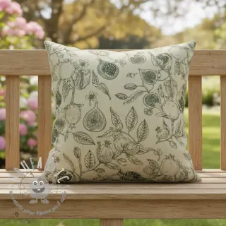 Tessuto decorativo RUSTIC VINTAGE PRINT Granata kaki