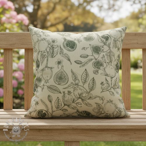 Tessuto decorativo RUSTIC VINTAGE PRINT Granata kaki