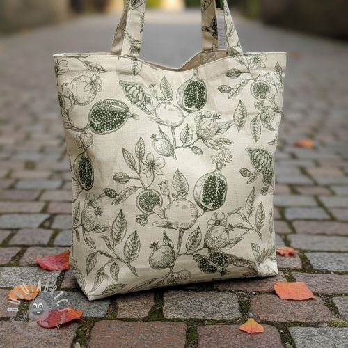 Tessuto decorativo RUSTIC VINTAGE PRINT Granata kaki