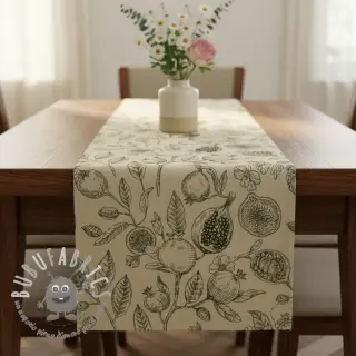 Tessuto decorativo RUSTIC VINTAGE PRINT Granata kaki