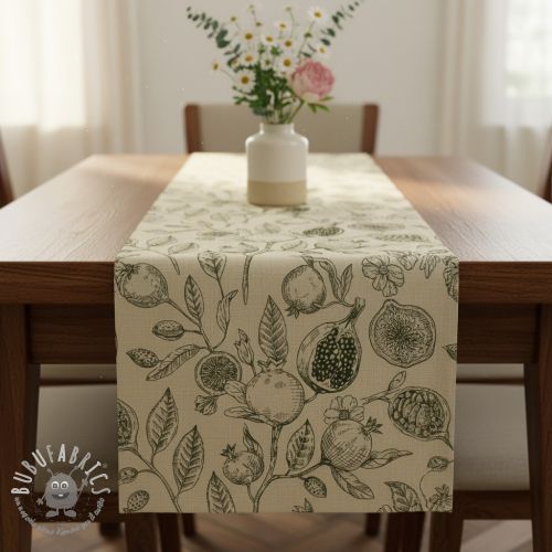 Tessuto decorativo RUSTIC VINTAGE PRINT Granata kaki