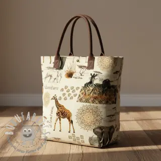 Tessuto decorativo premium Linenlook Wildlife Safari Trip digital print