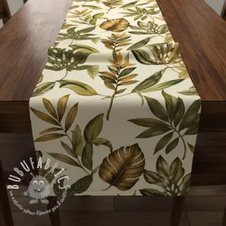 Tessuto decorativo premium Linenlook Botanic Bold Leaf digital print