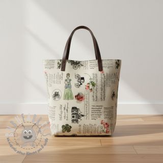 Tessuto decorativo premium Linenlook Regal Newspaper digital print