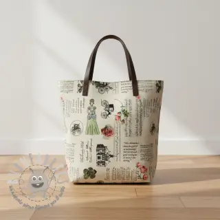 Tessuto decorativo premium Linenlook Regal Newspaper digital print